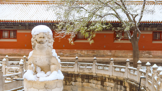 冬天故宫雪景雪后的北京故宫