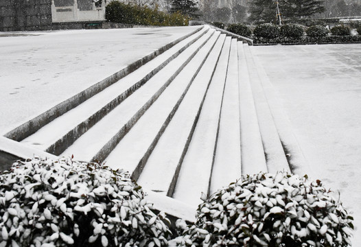 雪中的台阶