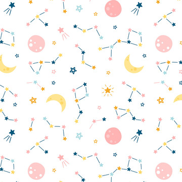 卡通星空圖案手繪星星花型