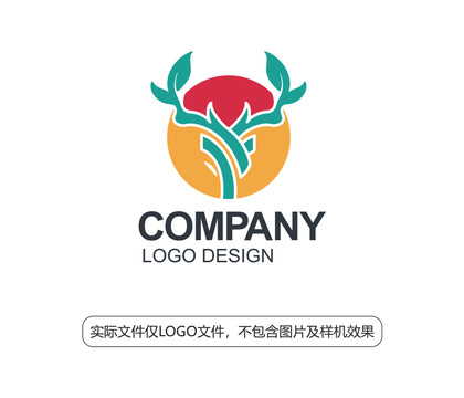 鹿绿叶LOGO