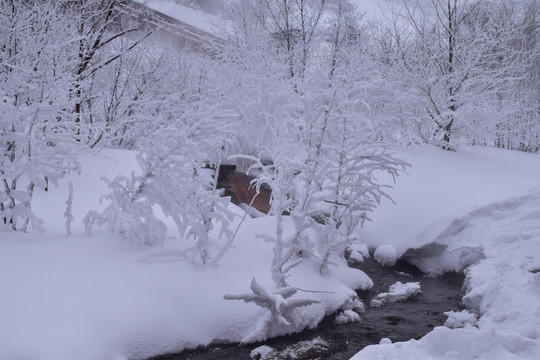 长白山雪景冬季素材