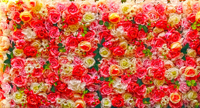 玫瑰花背景墙