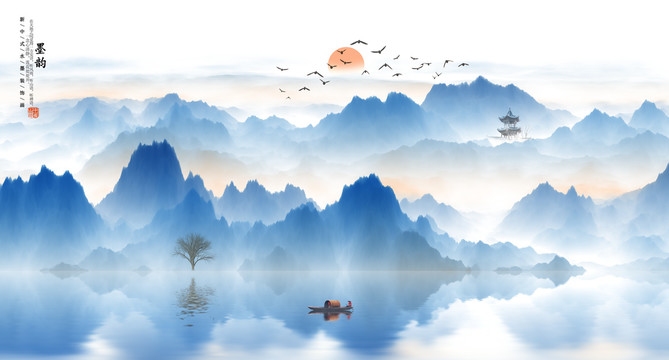 山水背景