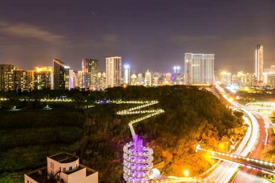 厦门山海健康步道夜景