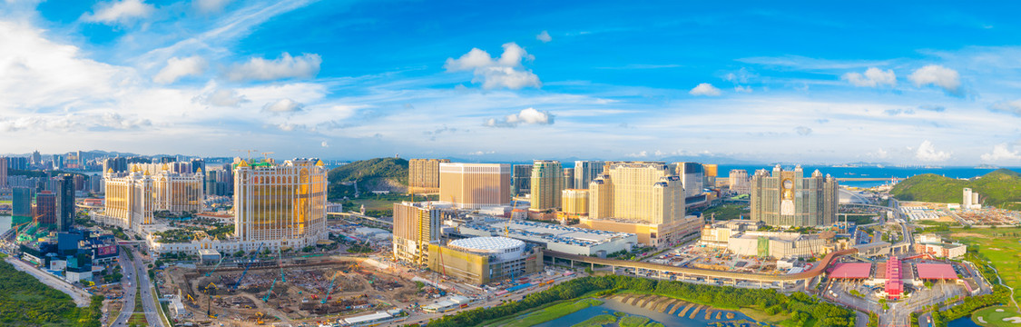 澳门氹仔岛与路环岛航拍