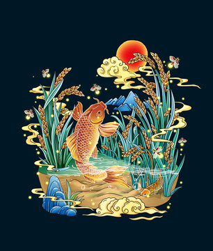 大米包裝插畫