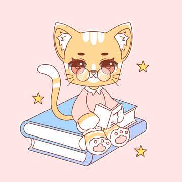 看書的貓咪