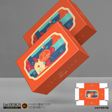 水果禮盒包裝設(shè)計(jì)展開圖