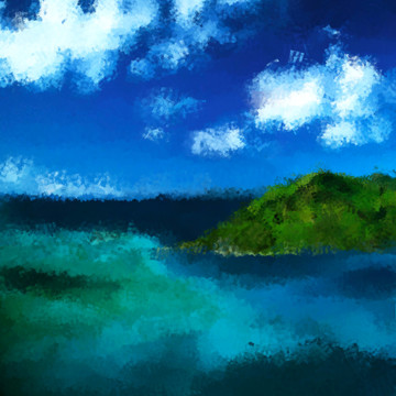 唯美風(fēng)景云海云彩油畫