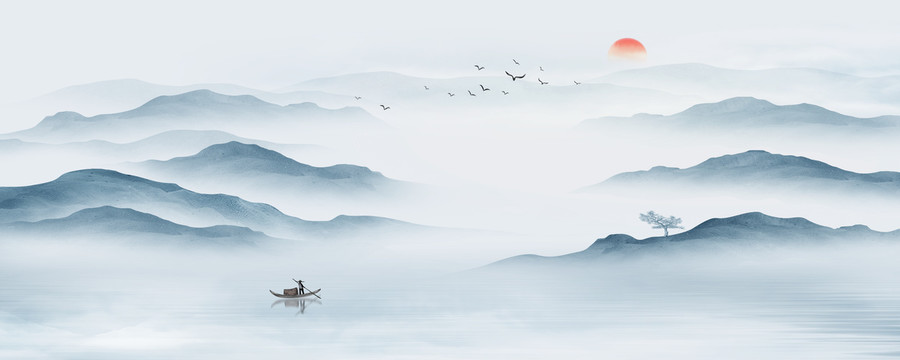 巨幅水墨山水畫(huà)