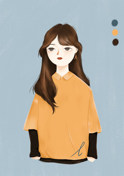女孩插畫