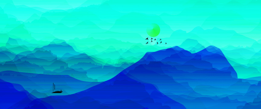 高端抽象山水背景墻