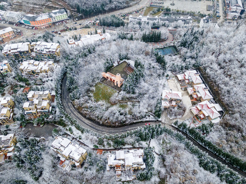 武隆仙女山雪景航拍