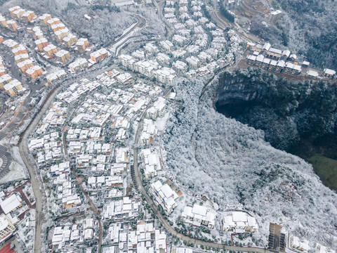 武隆仙女山雪景航拍