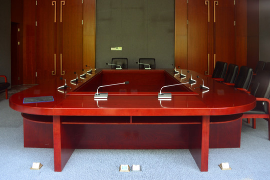会议厅会议桌及会议设施陈设
