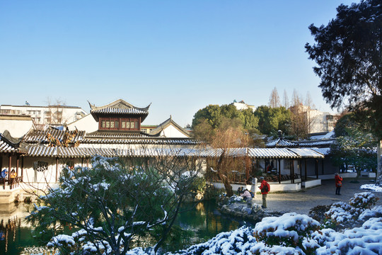 瞻园雪景