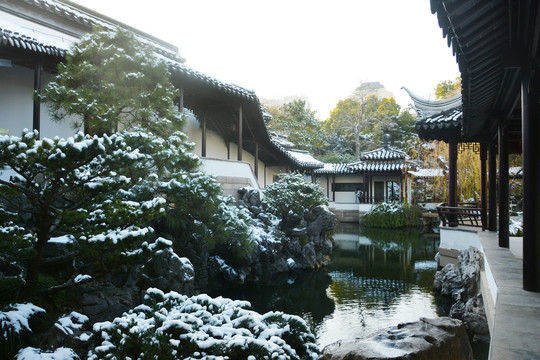 瞻园雪景