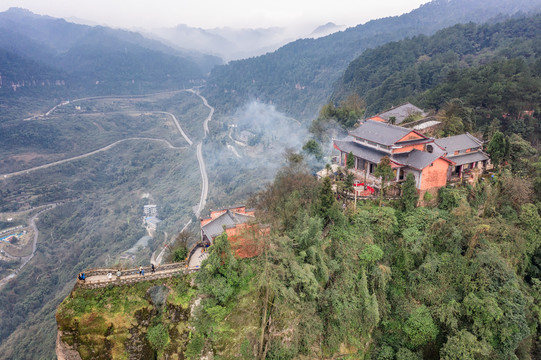 重庆古剑山净音寺航拍风光