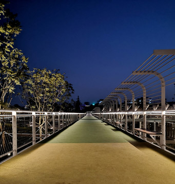栈桥步道夜景