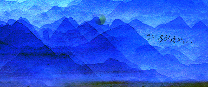 高端山水背景墻