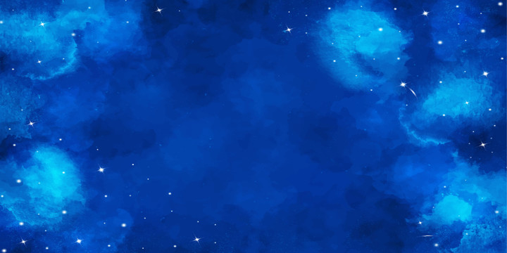 藍(lán)色水彩星空抽象通用背景