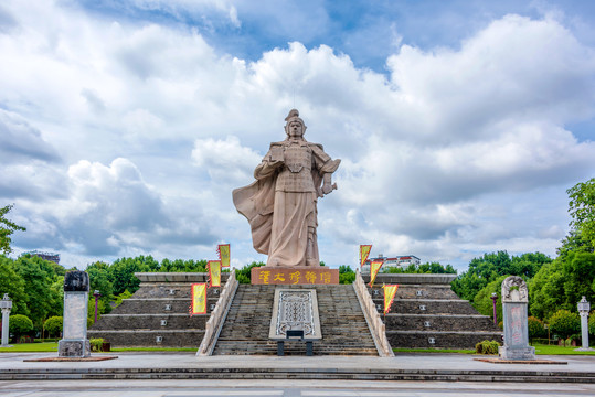 中国陕西汉中拜将台韩信雕像