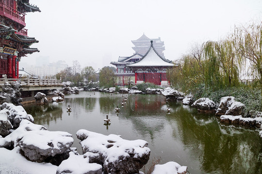 滕王阁雪景