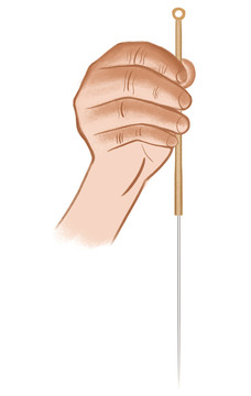 拿銀針的手