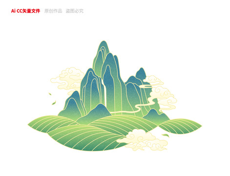 创意茶园山水