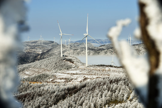 五峰独岭风电雪景