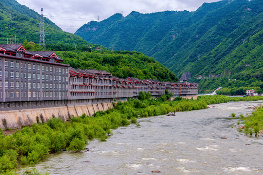 陕西汉中石门栈道风景区褒河河谷