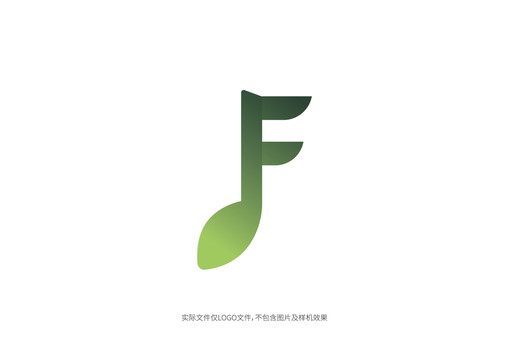 音符锁logo商标字体字母标志