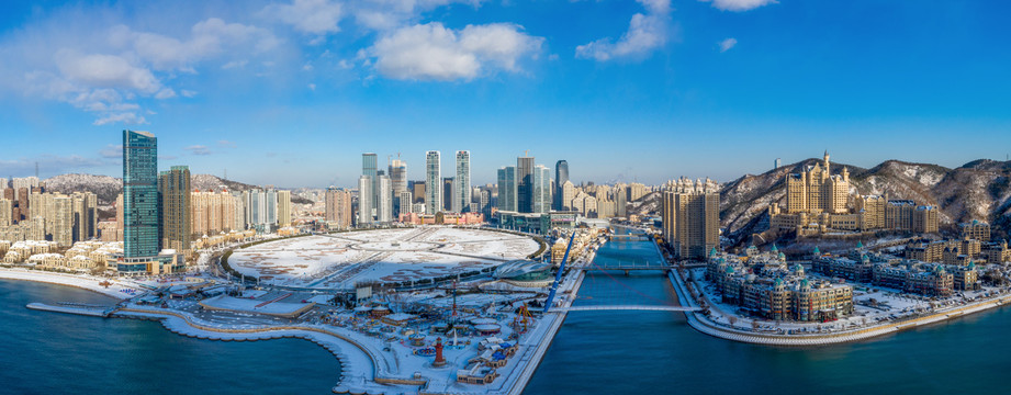 雪后星海湾全景