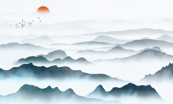 中國風(fēng)山水裝飾畫