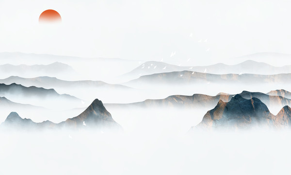 意境山水背景墻