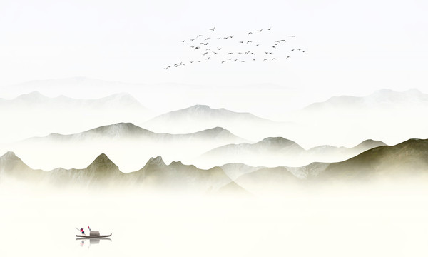 中國(guó)風(fēng)山水裝飾畫