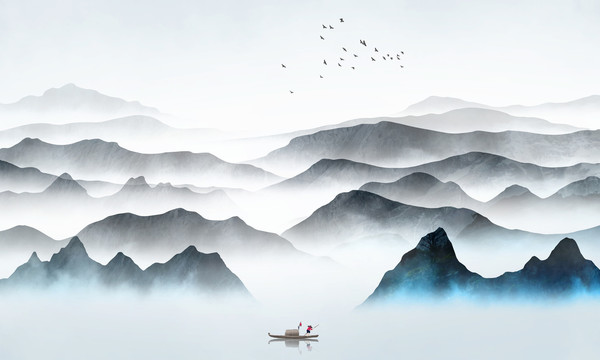水墨山水圖