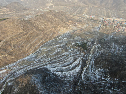 航拍河北镇边城古城