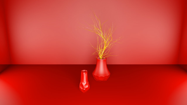 C4D春節(jié)新年3D花瓶