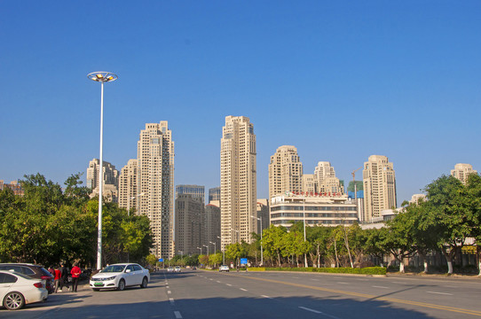 晋江城市白天风景