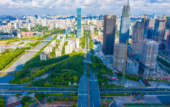 广州市还主裙琶洲大道城市风光