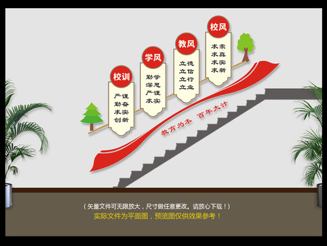 校风校训楼道文化墙