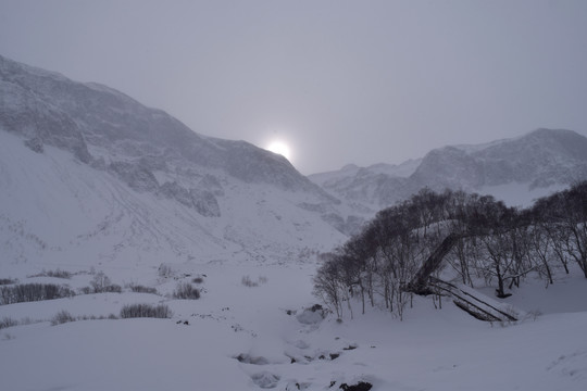 长白山雪景素材