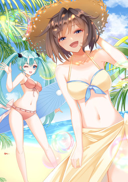 夏日海灘少女