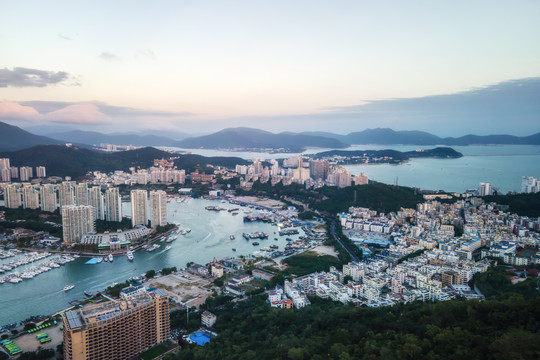 三亚城市景观全景鸟瞰图