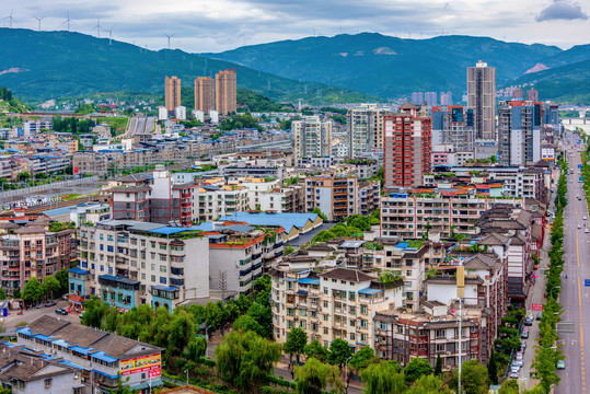 中国四川广元城市风光