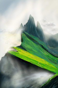 裝飾畫山谷之春