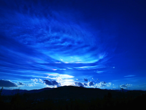 七彩晚霞彩霞天空背景