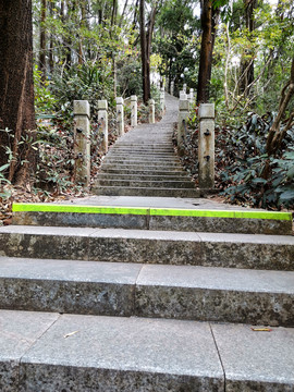 通向高山的石阶道