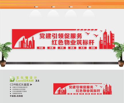 黨建引領(lǐng)紅色物業(yè)文化墻
